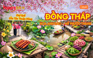TOUR ĐỒNG THÁP - VƯỜN HOA ANH ĐÀO  - MỸ PHƯỚC THÀNH - CHỢ QUÊ 1 NGÀY 