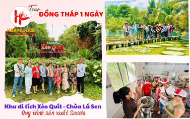 TOUR ĐỒNG THÁP - KDL XẺO QUÝT- CHÙA LÁ SEN KHỔNG LỒ - 1 NGÀY